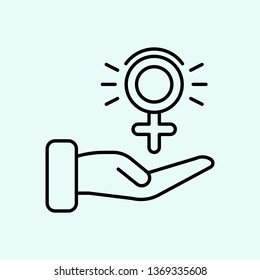 feminism, hands, girl, female icon. Element of Feminism for mobile concept and web apps icon. Outline, thin line icon for website design and development, app development