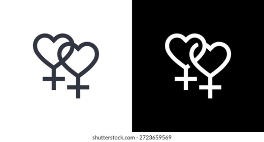 Conceito de ícone do feminismo com fundo preto e branco. Ilustração vetorial.