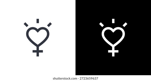 Concepto de icono de feminismo con fondo blanco negro plano. Ilustración vectorial.
