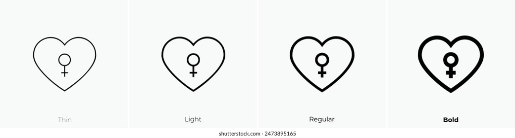 feminism icon. Thin, Light Regular And Bold style design isolated on white background