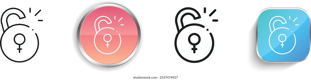 feminism icon. Thin Linear, Regular and Button Style Design Isolated On White Background