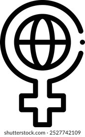 feminism icon. Thin Linear Style Design Isolated On White Background