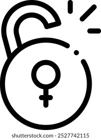 feminism icon. Thin Linear Style Design Isolated On White Background