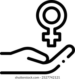 feminism icon. Thin Linear Style Design Isolated On White Background