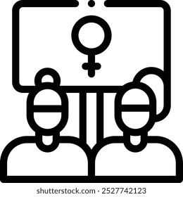 feminism icon. Thin Linear Style Design Isolated On White Background