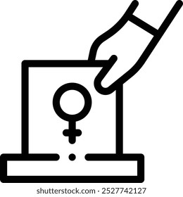 feminism icon. Thin Linear Style Design Isolated On White Background