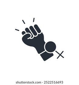 icono de feminismo. Vector. Trazo editable. signo de estilo lineal para uso Diseño web, logotipo. Ilustración de símbolo.