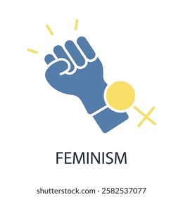 feminism icon. vector.Editable stroke.linear style sign for use web design,logo.Symbol illustration.