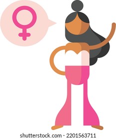 feminism isolated design element stock illustration. Vector on a white background