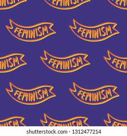 feminism lettering seamless doodle pattern