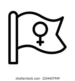 feminism line icon illustration vector graphic