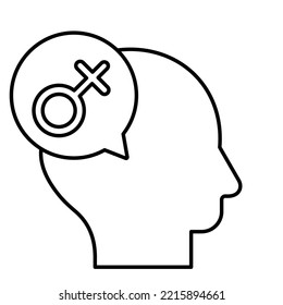 Feminism Outline Vector Icon which can easily modify or edit

