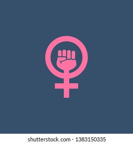 Feminism protest icon. Women resist symbol. Template for your project.