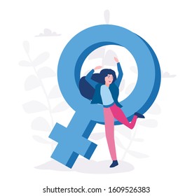 Feminism sign, woman power, Women empowerment movement, gender equality Vector illustration for web banner, infographics, mobile.