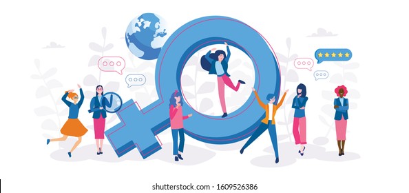 Feminism sign, woman power, Women empowerment movement, gender equality Vector illustration for web banner, infographics, mobile.