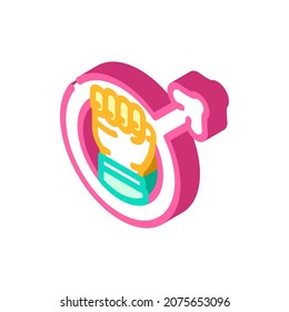 feminism social movement isometric icon vector. feminism social movement sign. isolated symbol illustration