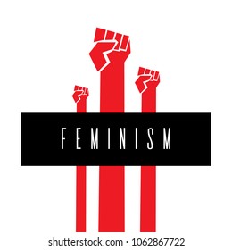 Feminism symbol. Fighting fist of a woman. Lovely vector illustration. Fight for the rights and equality.