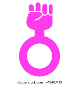 Feminism Symbol flat vector pictogram. An isolated icon on a white background.
