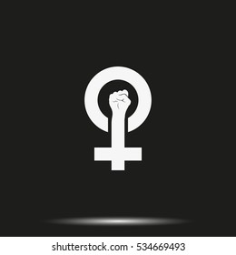 Feminism Symbol Vector Icon.