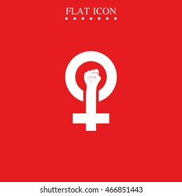 Feminism symbol. Woman power vector icon. Fist illustration.