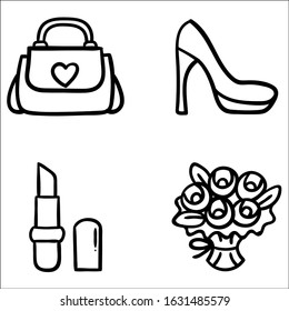 Feminism symbols icon set. Women's Day.