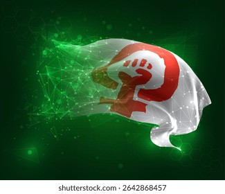 feminism, vector 3d flag on green background and numbers