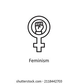 Feminism vector Outline Icon Design illustration. Home Improvements Symbol on White background EPS 10 File
