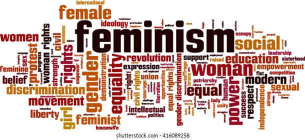 Feminism word cloud concept. Vector illustration