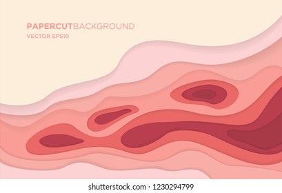 feminist abstract wave background template with papercut style, modern wallpaper terxture and 3d realistic design use for ads banner and advertising print design vector eps 10