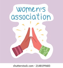 Asociación de mujeres feministas y portadoras positivas. Señal de caricatura del movimiento femenino con una cita inspiradora. Empoderamiento de las mujeres, autoaceptación e igualdad de género paquete de letdosas de moda.