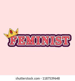 Feminist with a crown vector