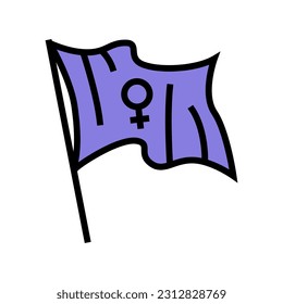 feminist flag feminism woman color icon vector. feminist flag feminism woman sign. isolated symbol illustration