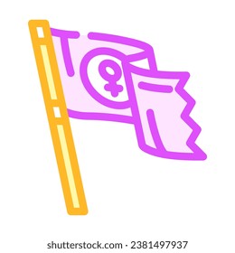 feminist flag feminism woman color icon vector. feminist flag feminism woman sign. isolated symbol illustration