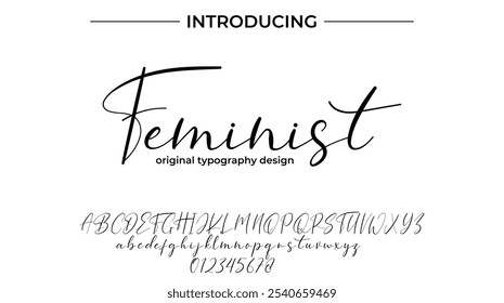 Feminist Font Stylish brush painted an uppercase vector letters, alphabet, typeface