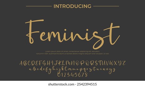 Feminist Font Stylish brush painted an uppercase vector letters, alphabet, typeface