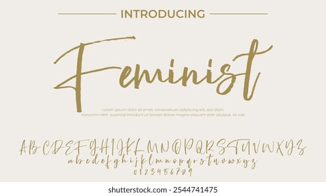 Feminist Font Stylish brush painted an uppercase vector letters, alphabet, typeface