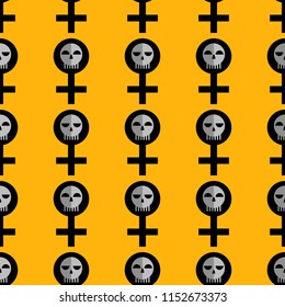 Feminist halloween seamless pattern background. Nice and beautiful vector graphic illustration