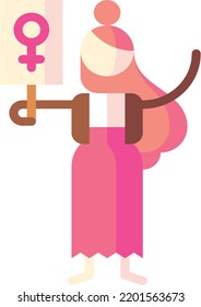 feminist isolated design element stock illustration. Vector on a white background