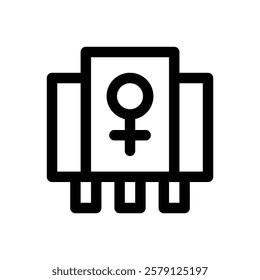 Feminist movement. Editable stroke vector icon.