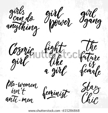 Feminist Quotes Simple Feminist Quotes Set Woman Motivational Signs Stock Vector Royalty Feminist Quotes Simple Feminist Quotes Set Woman Motivational Signs Stock Vector Royalty
