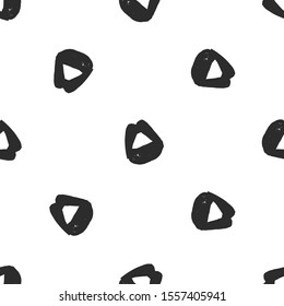Feminist seamless with lips. Feminism pattern. Black elements on white background. Woman textile design. Female hand drawn brush graphic. Vector illustration. Girl power concept.