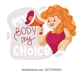 Feminist sticker My body