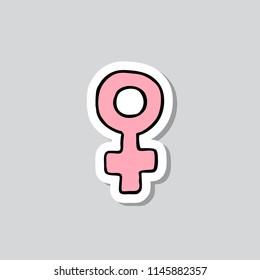 feminist symbol doodle sticker icon