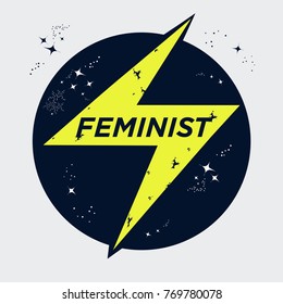 Feminist tattoo art and t-shirt design. Graphics.