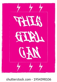 Feminist vector lettering. Colorful hand drawn inscription. Grl Pwr (Girl Power) quote. For cards, posters.
