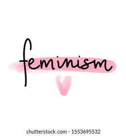 Feminist vector lettering. Hand drawn activists slogan. Woman Motivational phrase, inscription or saying. Modern brush calligraphy.