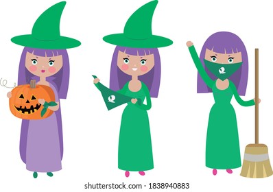 FEMINIST WITCH HALLOWEEN DIA DE LAS BRUJAS TEENAGE GIRL VECTOR KAREM HUAMAN