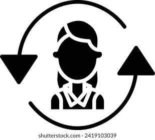 Femlae consultant solid and glyph vector illustration