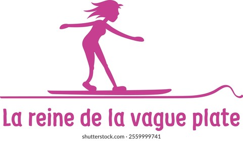 Femme faisant du surf sur une petite vague plate