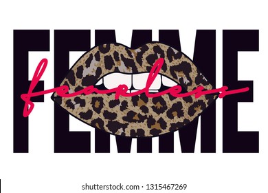 Femme future lips slogan print